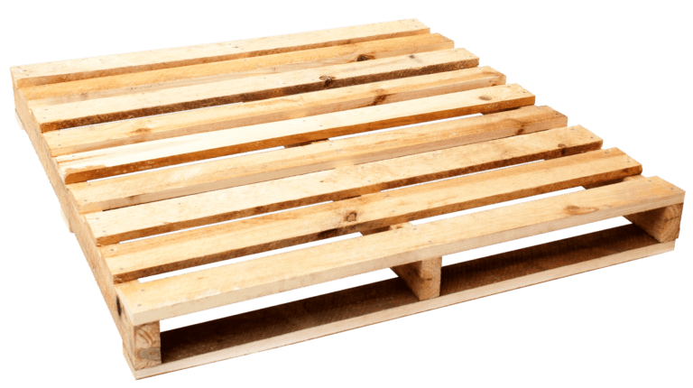 A standard 1165 x 1165 mm size pine pallet
